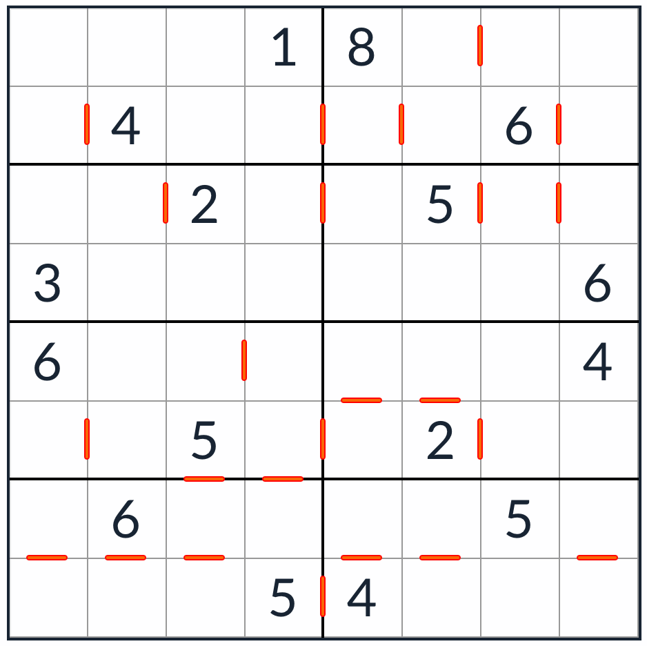 Anti-King på varandra följande Sudoku 8x8