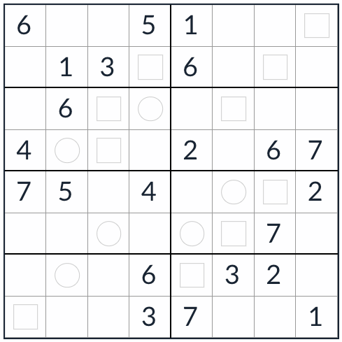Anti-king jämn udda sudoku 8x8