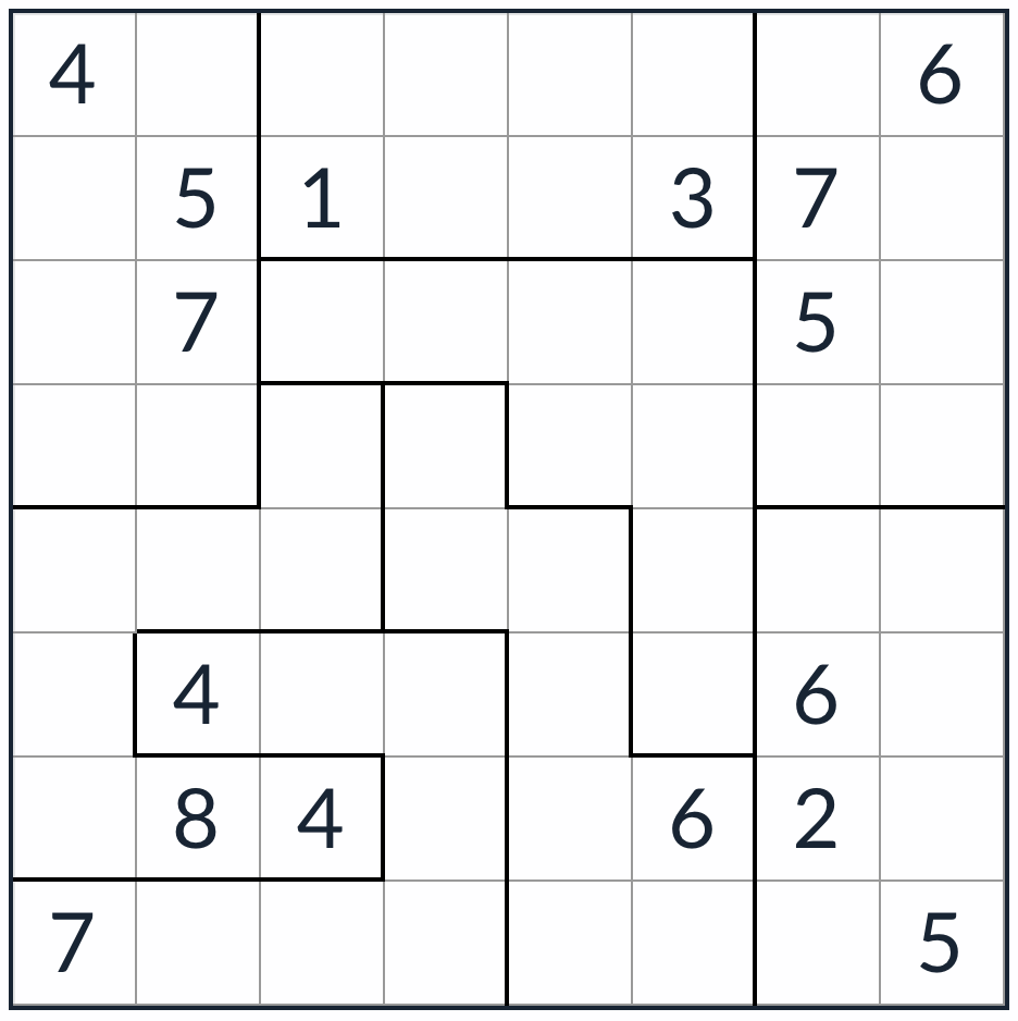Oregelbundna icke-konsekutiva Sudoku 8x8
