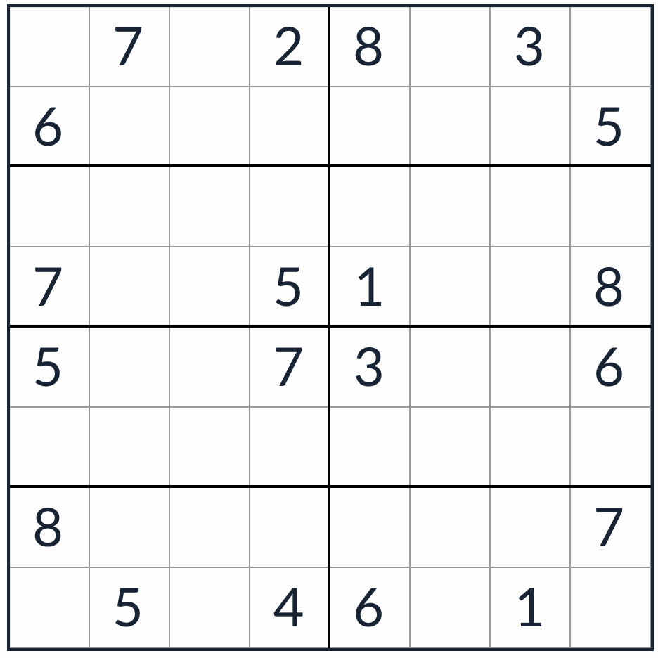 Anti-Knight icke-i följd Sudoku 8x8
