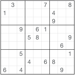 Icke på varandra följande Sudoku