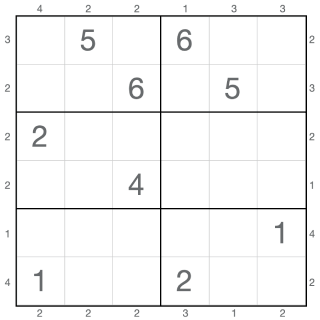 Skyskrapa sudoku 6x6