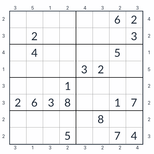 Skyskrapa Sudoku 8x8
