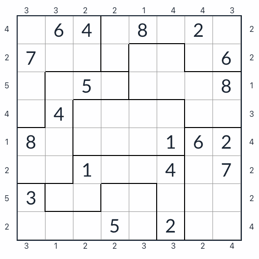 Anti-King oregelbunden skyskrapa Sudoku 8x8