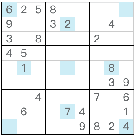 Tvilling motsvarande Girandola Sudoku