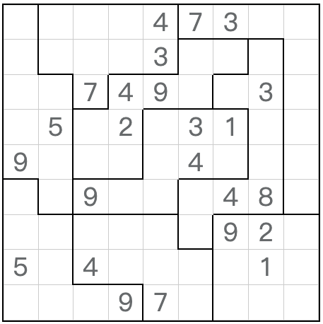 Tvilling motsvarande Jigsaw Sudoku