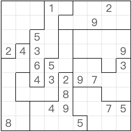 Tvilling motsvarande anti-King Jigsaw Sudoku