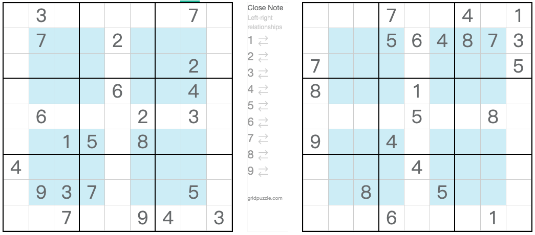Tvilling motsvarande anti-knight hyper sudoku